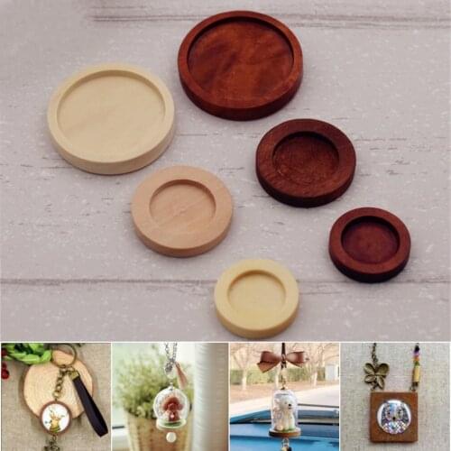 20X wood material round Cameo Cabochon Setting Base wood frame Pendants for silicone mold Jewelry Making DIY Handmade Craft
