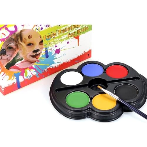 6 Colors Painting Pigment Palettes With Paintbrush For Halloween Face Body Makeup Pigments Makeup Meticulous Painting Colors Art