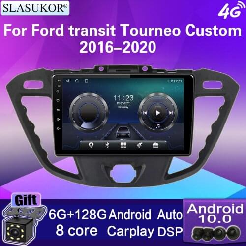 9”Carplay For Ford transit Tourneo Custom 2016-2020 Android 10 Car Radio Stereo Receiver Audio Auto Multimedia Navigator BT DSP