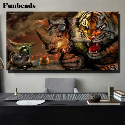 Tiger Animal Game Character Diamond Embroidery Full Round 5D DIY Diamond Painting Cross Stitch Kit Cartoon Handmade gift FF5584