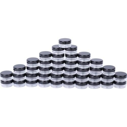 50Pcs Make Up Jar Cosmetic Sample Empty Container Plastic Round Lid Small Bottle