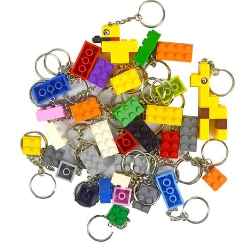 Key Chain Building Blocks Random Color Hanging Ring Accessories Keychain Creative brick kits toys Compatible All Brands