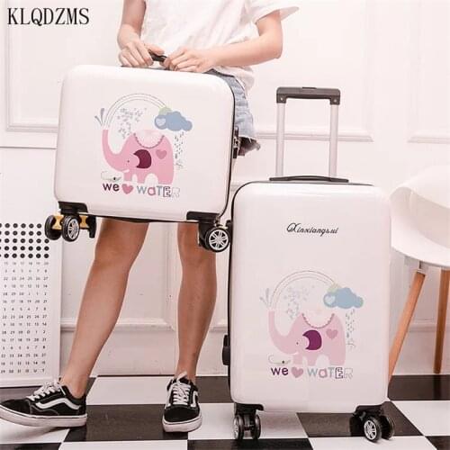 KLQDZMS 16/20/24inch PC travel luggage Cartoon girls rolling luggage spinner trolley suitcase on wheel carry on boarding case