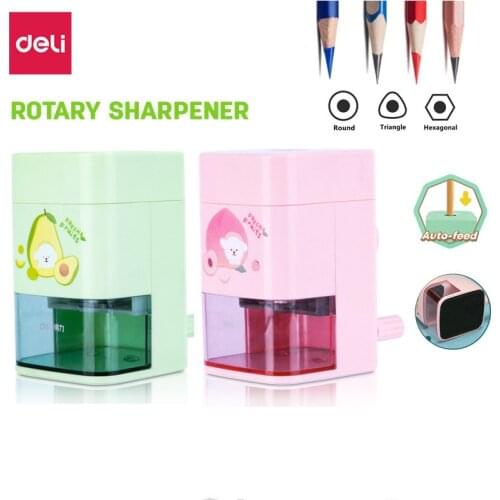 Deli School Auto-fill Rotary Sharpener fancy shape pencil cutter Office knife smooth school supply 71154