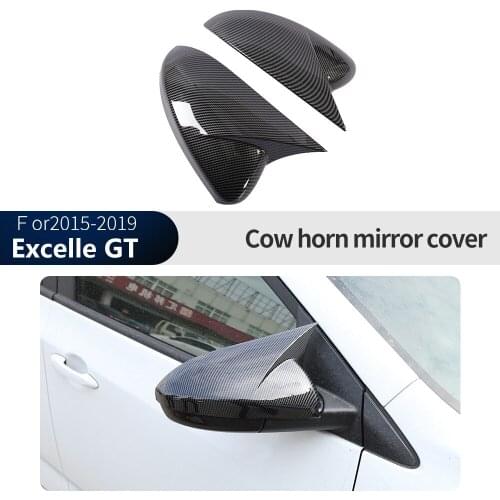 FOR Buick Excelle GT 2015-2020 ABS Car Side Door Rearview Mirror Protect Frame Cover Carbon Fiber OX Horn Shell Rearview Cover