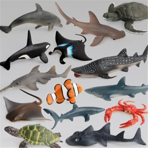 New Simulation ocean Animals Model Toys Whale Shark Sea turtle Sets Animal Plastic Action Figures Educational Toy Figure Gift