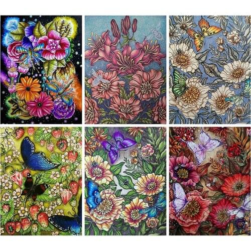 Canvas Size 5D Diy Diamond Painting Cross Stitch Kit Diamond Mosaic Embroidery " Flower " Painting Square/Round Drill Gift