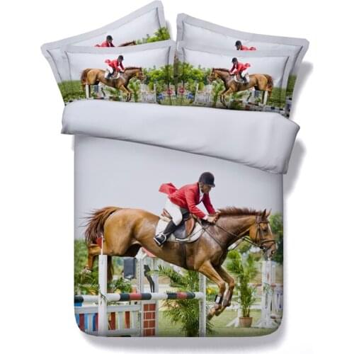 3D Horse Bedding set design Queen size bed in a bag sheet duvet cover bedspread bedclothes Cal Super King twin double full 4PCS
