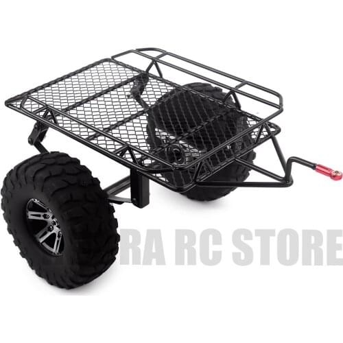 Metal RC Car Single Axle Trailer Kit for 1/10 Scale RC Rock Crawler SCX10 90046 D90 Tamiya CC01 Traxxas TRX-4