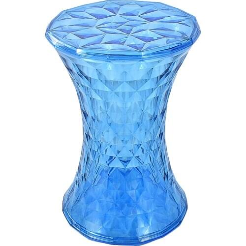 Minimalist Simple Modern Colorful Transparent Clear Acrylic Diamond Low Stool Shoes Change Living Room Makeup Stool 45cm Height