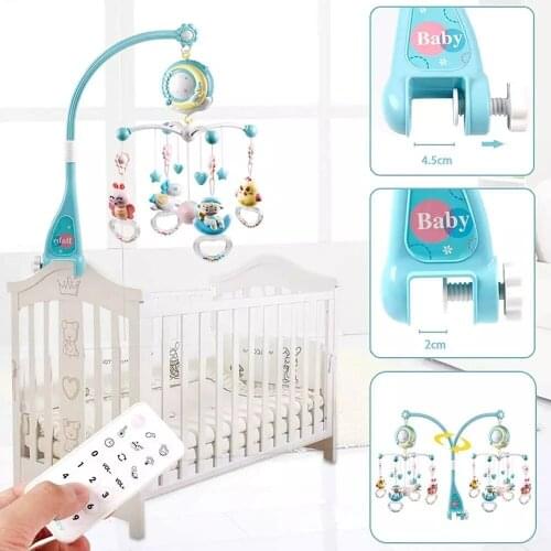 Baby Crib Mobiles Rattles Toys Light Bed Bell Musical Box Carousel For Cots Projection Infant Educational Toy For Newborns Gift