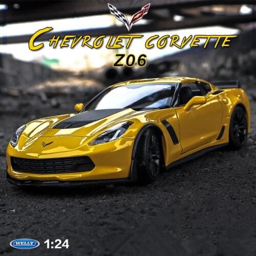 Welly 1:24 Chevrolet Corvette Z06 car alloy car model simulation car decoration collection gift toy Die casting model boy toy