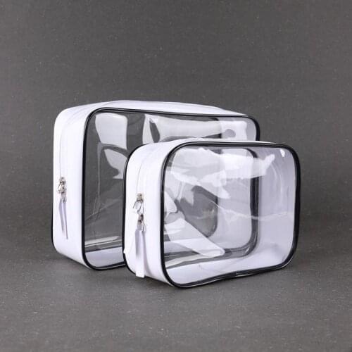 Fashion Portable PVC Makeup Cosmetic Bag Transparent Travel Outdoors Waterproof Environment-Friendly Bag Storage Bag