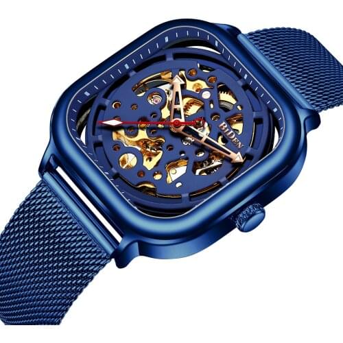 2020 BIDEN hot sale auto date stainless steel band waterproof automatic watches with men