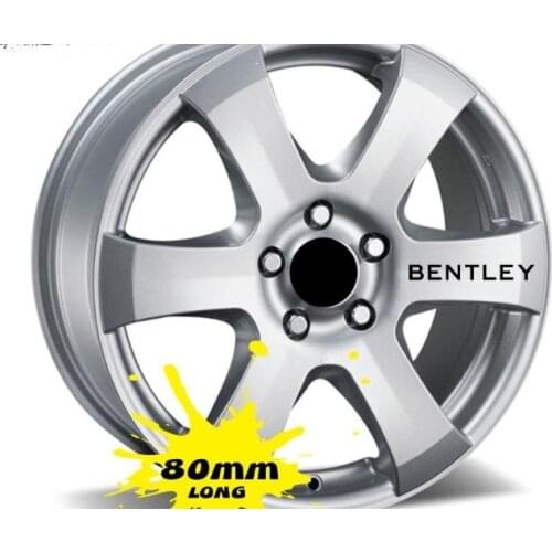 For 6x Bentley Alloy Wheel Stickers Decals 80mm x 10mm