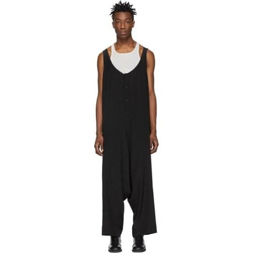 The new loose fashion trend of light and dark cargo hip-hop popular logo niche design overalls