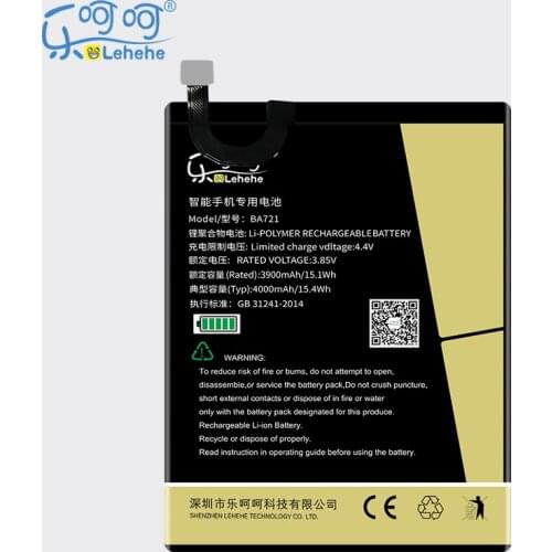 Original LEHEHE Battery BA721 for Meizu Meilan Note6 M6 M721Q 4000mAh High Quality Bateria Replacement With Tools Gifts