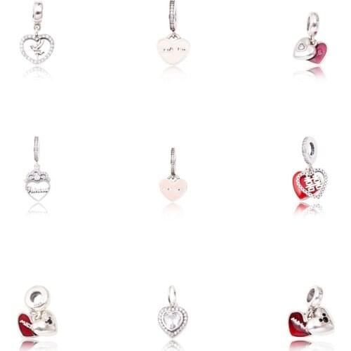 Pendant Bead Charm Authentic 925 Sterling Silver Fit Original Pandora Charms Bracelet Women Jewelry gift JF600181-189