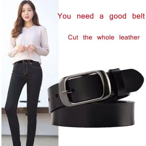 Womens belt fashion designer high-grade genuine leather cowhide Pin buckle Belt Retro Jeans Casual pants Dress student belt