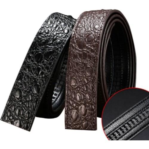 New Crocodile Pattern Automatic with Leather and Cowhide Explosive Fashion Male Belt with Youth Trendy Trousers Men Belts 3.4cm