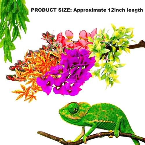 Reptile DIY Fish Tank Simulated Plant With Suction Cup Plastic Fake Hanging Pet Supplies Terrarium Realistic Artificial Vine