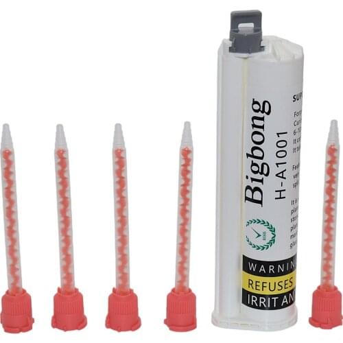 Grey AB Glues 75ml 10:1 Glue Adhesive Two-Component Strong Adhesives with 5pc Static Mixing Nozzles 10:1 Glues Mixed Tube Set