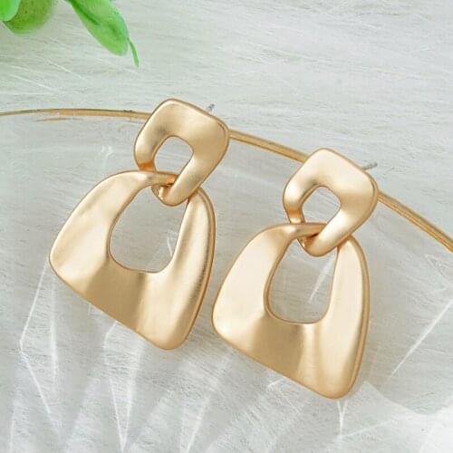 Gold Color Geometry Stud Earring Long Temperament Simple Earring 2020 Fashion Jewelry Wholesale