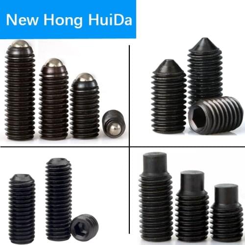 M3M4M5M6M8M10 Hex Set Grub Screw Allen Metric Thread Socket Cap Cup Point Spring Ball PlungerMachine Bolt Alloy Steel 12.9Black