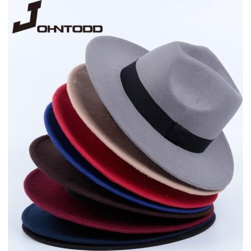 Brand Winter and Autumn Faux Wool Womens Mens Womens Fedora Top Jazz Hat European and American Round Hat Bowler Hat Casual
