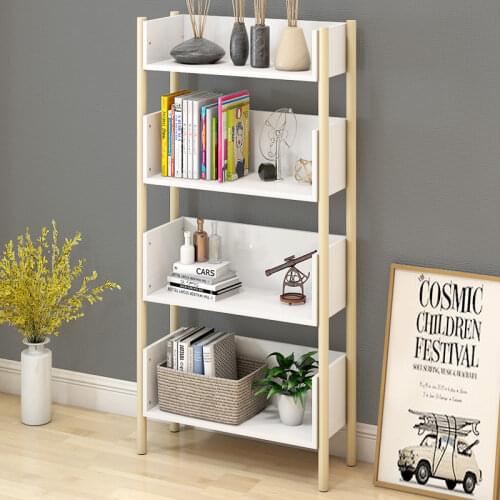 Nordic Solid Wood Bookshelf Storage Rack Floor Simple Home Living Room Bookcase Space Saving Bedroom Home Small Book Shelf