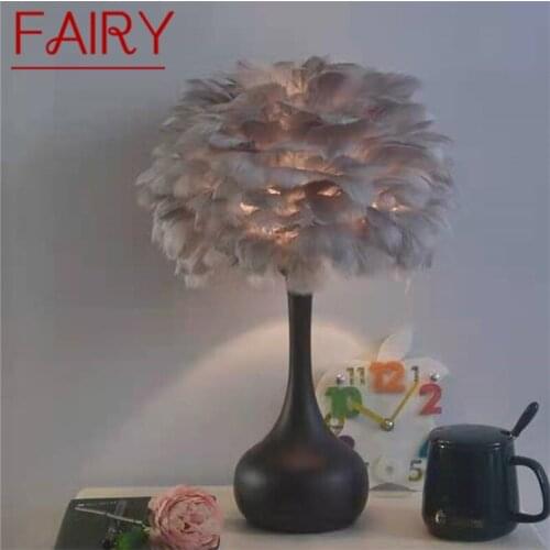 FAIRY Creative Table Lamps Contemporary Feather Desk Lights for Home Living Bed Room Decoration