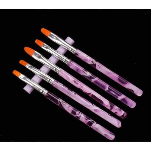 Nail Brush Rack 5 Grids Plastic Manicure Acrylic UV Gel Brush Painting Pen Displayer Crystal Nail Salon Holder Organizers Stand