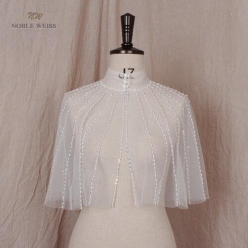 Tulle Wedding Wrap Short Sequined Bridal Wraps