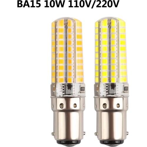 New BA15 Dimmable 10W 2835SMD LED Crystal Lamps Energy Saving Corn Light Bulbs Light 110V 220V warm white cool white 5pcs/lot
