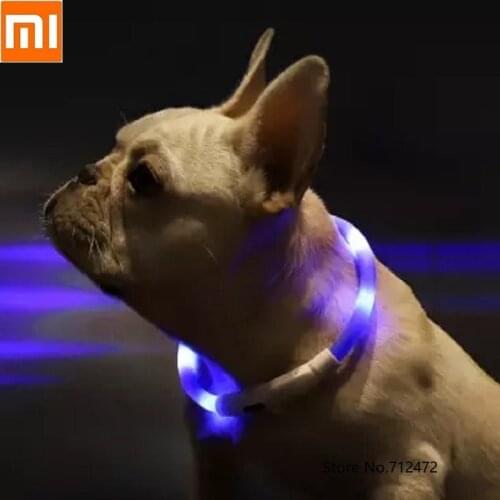 Youpin Pet Dog glow collar Soft silicone led Light Anti-lost USB charging Avoid Car Accident Collar