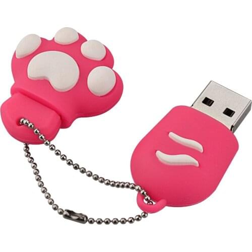 J-boxing Pink USB Flash Drive 32GB Lovely Cat Claws Pendrive 16G USB Memory Stick Women 64GB Thumb Drive for Computer Mac Tablet