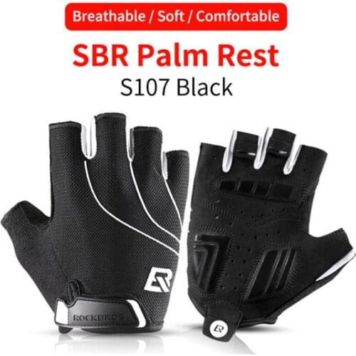 ROCKBROS MTB Road Bicycle Gloves Men Women Sports Bike Equipment Cycling Gloves Half Finger Shockproof Wear Resistant Breathable