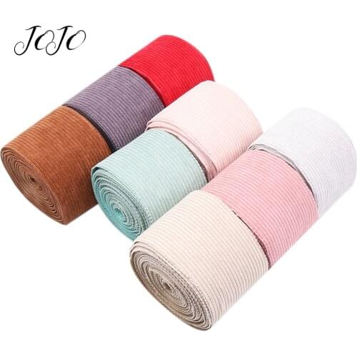 JOJO BOWS 75mm 2y Corduroy Velvet Ribbon For Needlework Solid Soft Tape For DIY Craft Shoe Apparel Sewing Materials Home Textile