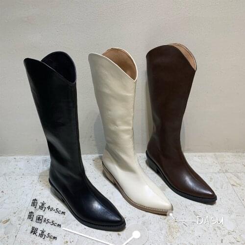 Chic Oni 2020 Korean Womens autumn/winter retro Chic pointy design small chunky thigh-high boots for girls women