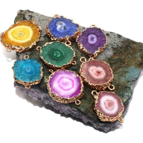 1pc Natural Stone Pendant Flower Colorful Quartz Agates Cluester Pendulum Purple Blue Crystal Pendant DIY for Necklace Women DIY