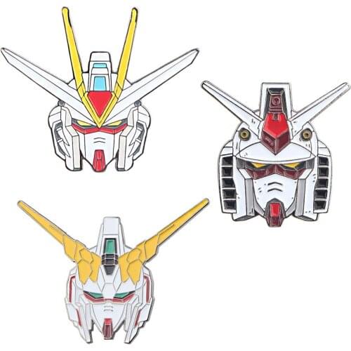 20pcs/lot Cartoon Robot Badges Punk Enamel Brooches Alloy Metal Lapel Pin Clothes Hat Badge Collar Pins Funny Brooch For Man