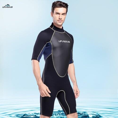 3MM Men Neoprene Snorkeling Spearfishing Swim Wetsuit Scuba Under Water Spearfishing Surfing Short Sleeve Triathlon Diving Suit