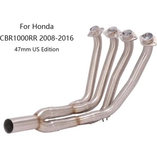 47mm for Honda CBR1000RR 2008-2016 Exhaust Pipe Motorcycle Front Link Tube Slip On Stock Muffler Escape Stainless Steel Exhaust