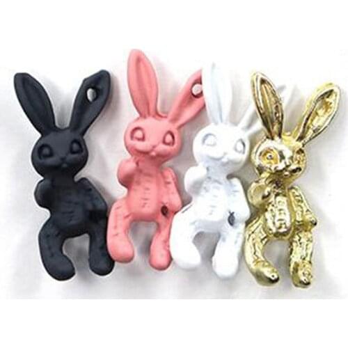 5Pcs/lot Cute Rabbit NAIL JEWELRY 20MM DANGLES Hollow Rabbit Nail Charm for 3D Nail Art Metal Rhinestone Pendant,Charms,7878787