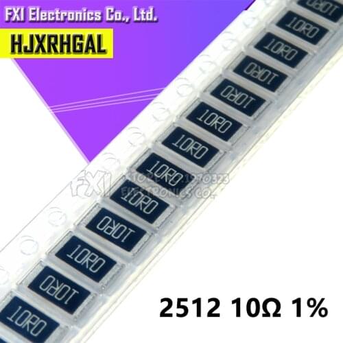 50PCS 2512 SMD Resistor 10 ohm 1% 1W 10R 100 New original