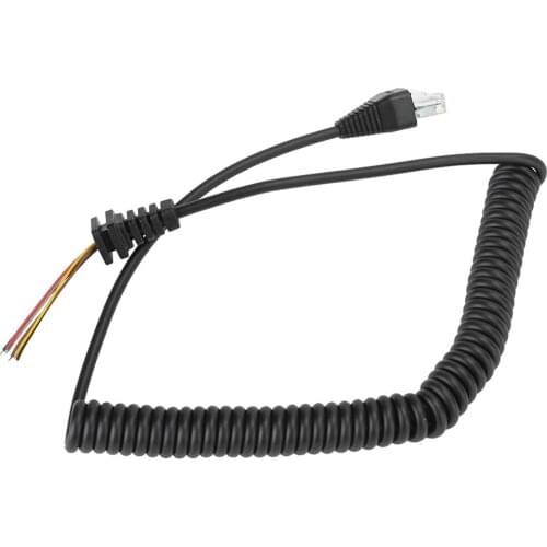 67A8J PVC Telephone Spring Line For Yaesu FT‑450 FT‑817 FT‑817ND FT‑900 Microphone Wire (Black)