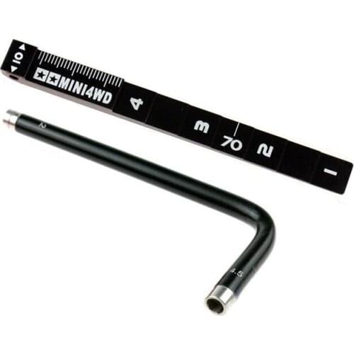 Free Shipping 1 Set Tools Mini 4WD Setting Gauge 95073 Ruler+4.2/4.5 Nuts Key Wrench For DIY Tamiya Mini 4WD RC Car Model
