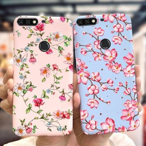 Cute Flower Case For Huawei Honor 7C AUM-L41 Back Cover 5.7 inch Silicone Soft TPU Protective Phone Cases For Honor7C Bumper New