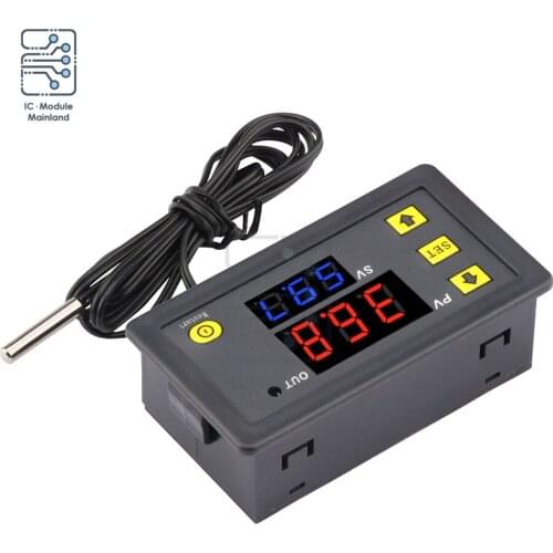 W3230 12V 24V AC110-220V Probe line 20A Digital Temperature Control LED Display Thermostat With Heat/Cooling Control Instrument