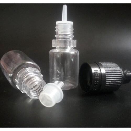 5ml dropper Bottle With Tamper Evident Childproof Cap With Long Thin Tip Clear Liquid oil Bottle Plastic Bottles for E Cigarette